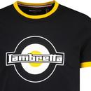 Lambretta 1960s Mod Logo Retro Ringer T-shirt B/G