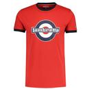 Lambretta Mod Target Logo Ringer Tee in Red and Navy SS3001