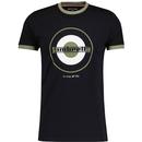 Lambretta Mod Target Ringer T-shirt in Black and Lichen Green SS1214