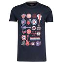 Lambretta Mod Music Icon Badge T-shirt Navy SS1526