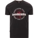 lambretta mens northern soul logo print crew neck tshirt graphite