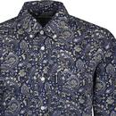LAMBRETTA Mens 60s Paisley Print Button Down Shirt