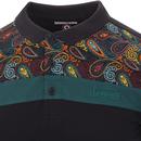 LAMBRETTA Retro 60s Paisley Panel Pique Polo Shirt