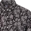 LAMBRETTA 60s Mod Button Down Paisley Shirt (B/W)