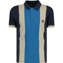 LAMBRETTA Men's Mod Panel Stripe Polo Shirt N/S/DB