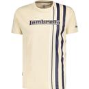 lambretta clothing mens 60s mod racing stripe scooter print tshirt wood ash