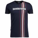 Lambretta Retro Mod Racing Stripe Football T-shirt in Navy