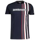 Lambretta Retro Mod Racing Stripe T-shirt in Navy, Red and White SS9102