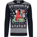 Lambretta Clothing Scooter Christmas Cotton Knit Jumper Navy