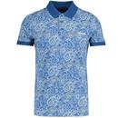 Lambretta Retro 60s Signature Paisley Print Polo shirt in Blue SS0031