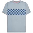 Lambretta Mod Ska Checkerboard Panel T-Shirt in Dusky Blue SS1508