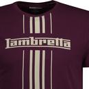 LAMBRETTA Retro Mod Logo Stripe T-Shirt in Grape