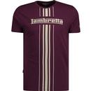 LAMBRETTA Retro Mod Logo Stripe T-Shirt in Grape