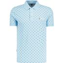 lambretta mens target print premium polo tshirt sky blue