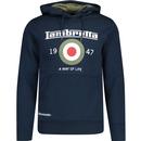 lambretta mens target large print hoodie navy