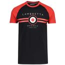 Lambretta Raglan Sleeve Mod Target T-shirt in Black and Red SS4258