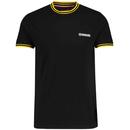 Lambretta Tipped Pique T-shirt in Black and Gold SS4008 