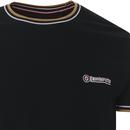 LAMBRETTA Men's Retro Tipped Pique T-shirt (Navy)
