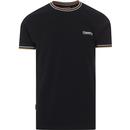 LAMBRETTA Men's Retro Tipped Pique T-shirt (Navy)