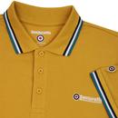 LAMBRETTA Triple Tipped Mod Pique Polo Shirt GOLD