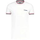 Lambretta Men's Mod Triple Tipped Pique T-shirt in White SS0023