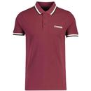 Lambretta Triple Tipped Mod Pique PoloShirt in Burgundy SS1650