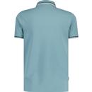 LAMBRETTA Retro Twin Tipped Pique Polo Shirt SB/B