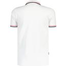 LAMBRETTA Retro Twin Tipped Pique Polo Shirt W/R/N