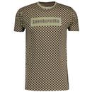 Lambretta Ska Checkerboard Two Tone Mod Logo T-shirt in Lichen Green