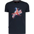 lambretta clothing mens retro 60s union jack scooter print crew neck tshirt navy