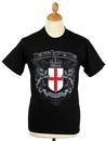 LAMBRETTA Flag Crest Retro Mod T-Shirt (Black)
