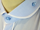GUIDE LONDON Cutaway Round Collar Textured Shirt