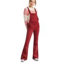 lee womens breese bib flared dungarees red
