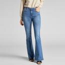 Lee Jeans Breese Women's Retro Denim Flares in Jaded Pictured from front