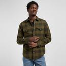 Lee Retro Buffalo Check Workwear Shirt in Army Green 112371320 Model Photo Front