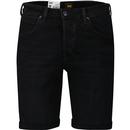 lee jeans mens 5 pocket denim shorts dark dry lake black