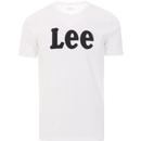 lee mens large chest distorted logo tshirt bright white