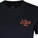 Lee Jeans Women's  Small Logo Tee Unionall Black