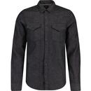 Lee Retro 70s Denim Western Shirt in Washed Black