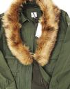 LEE Retro Fur Trimmed Button Up Military Jacket