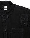 LEE Men's Retro Mod Denim Button Down Shirt BLACK