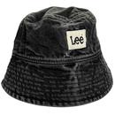 Lee Jeans Retro 90s Washed Black Denim Bucket Hat with Woven Lee Signature Tab