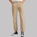 Lee Eden Men's Retro 80s Cropped Chino Trousers in Service Sand