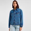 Lee Jeans Women's Loose Rider Relaxed Fit Retro Denim Jacket With Back Design