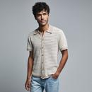 Lee Jeans Open Weave Button Up Knitted Polo Shirt in Soy Bean 112363892