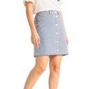 Lee Jeans Women's Retro Mod Stripe A-Line Skirt in Indigo