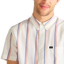 LEE JEANS 60s Mod Stripe Button Down Shirt PAPRIKA