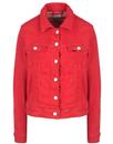 Lee Jeans Womens Retro 70s Slim Rider Jacket Red