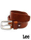 LEE Men's Cognac Leather Belt with Silver Buckle