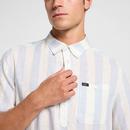 Lee Jeans Linen Blend Retro Striped Popover Shirt 